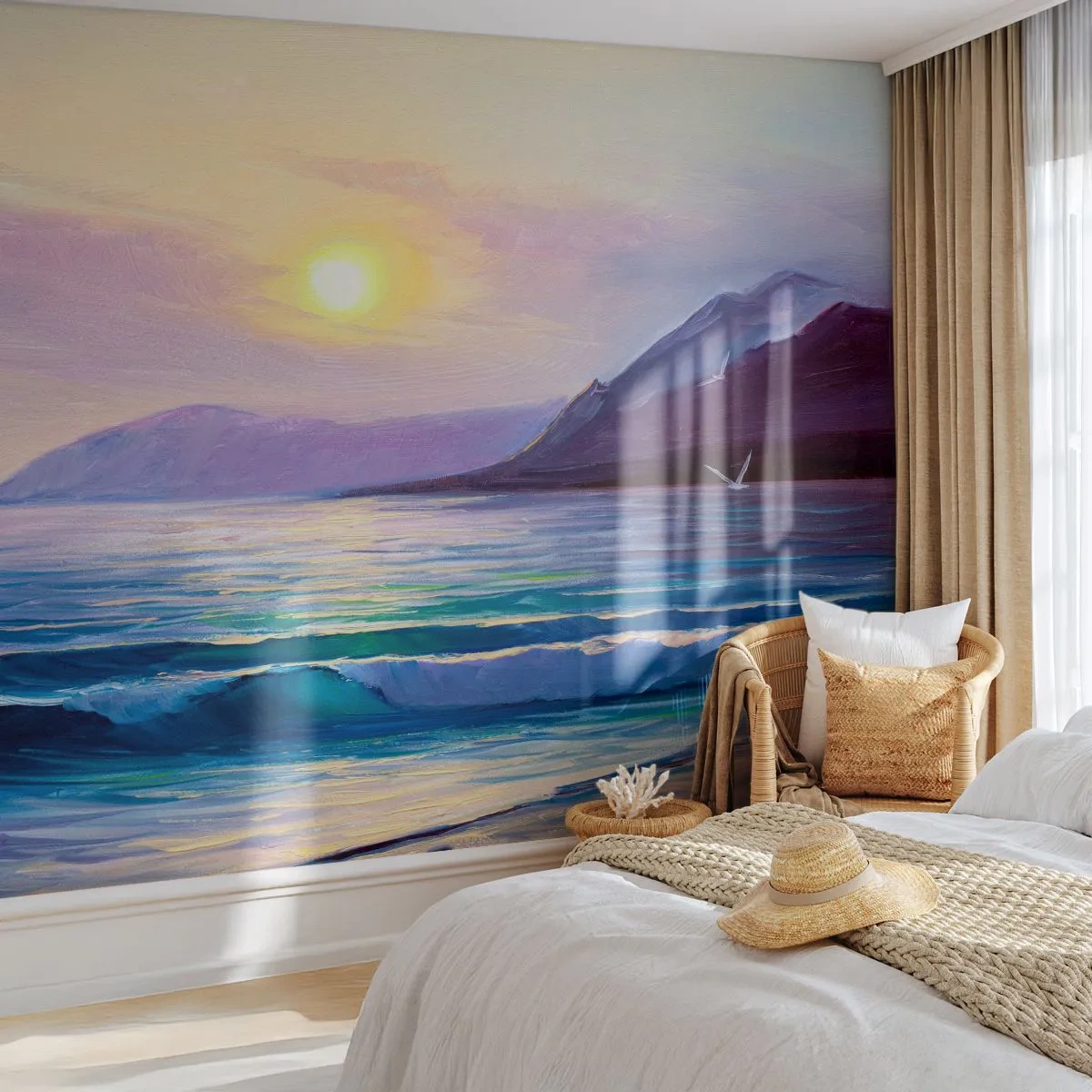 Fototapete Standard Eco - Wasser- und Luftkristall - Landschaft, Meer, Berge - 300x210 cm