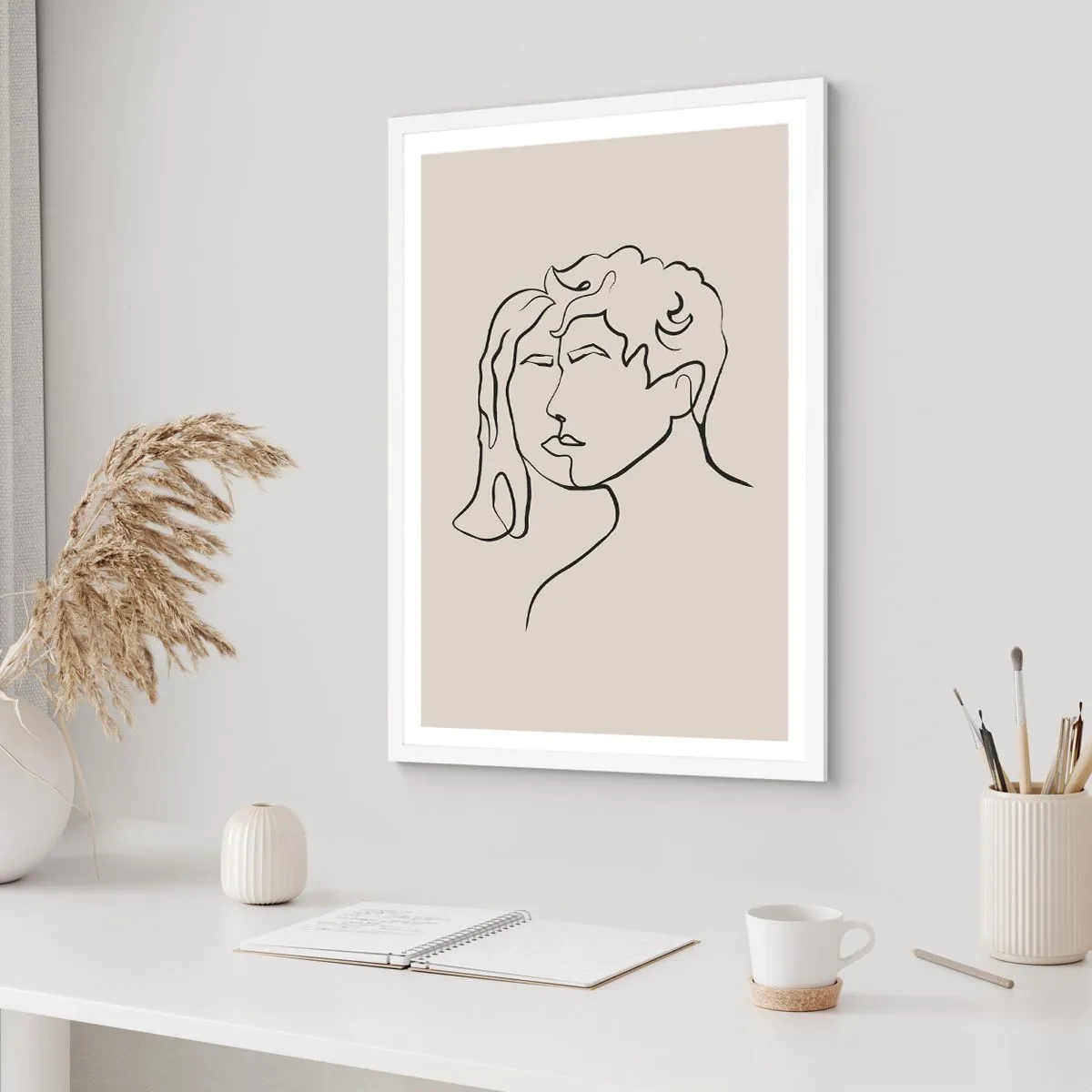 Poster in einem weißen Rahmen - Und es wurde Einheit - 50x70 cm