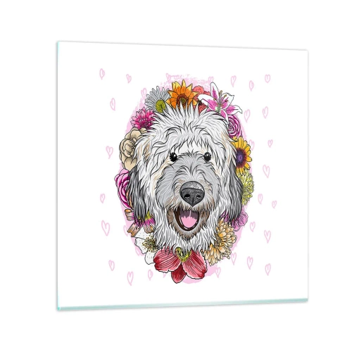 Glasbild - Bild auf glas - Welpenfreude - 70x70 cm