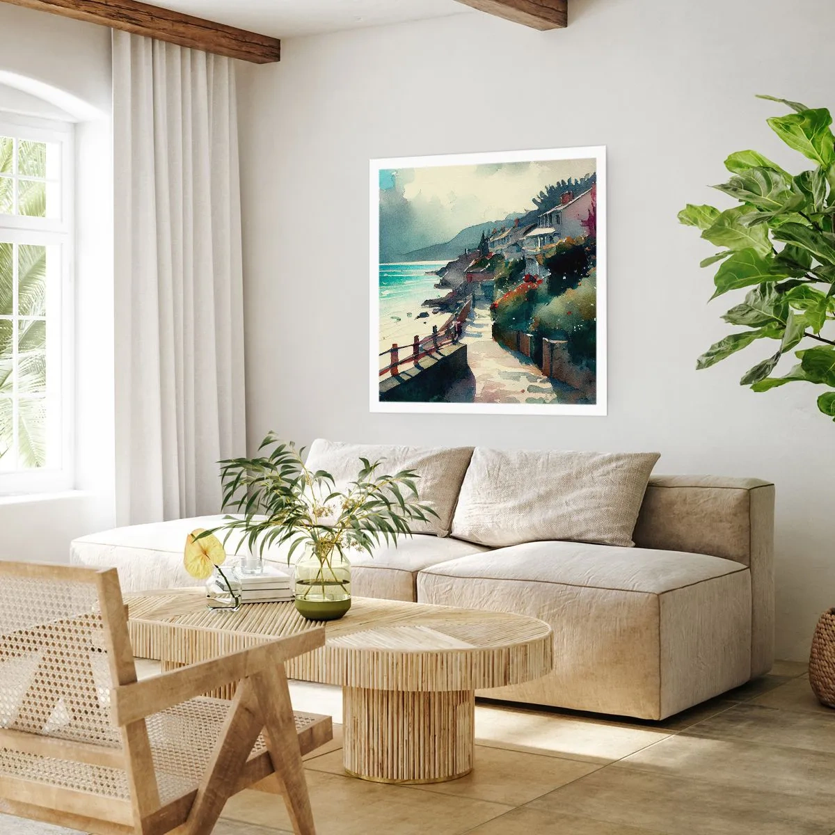 Poster - Mittelmeerstadt - 60x60 cm