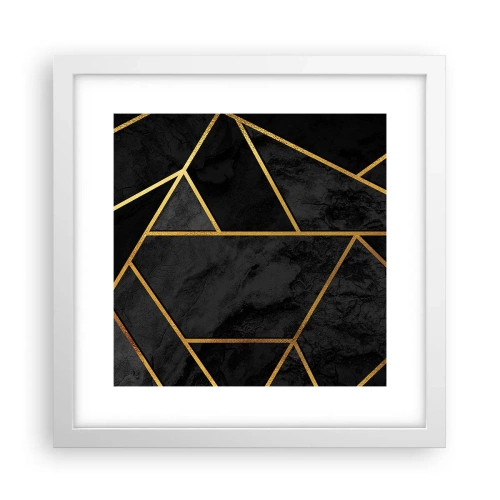 Poster in einem weißen Rahmen - Dunkelheit und Glanz - 30x30 cm