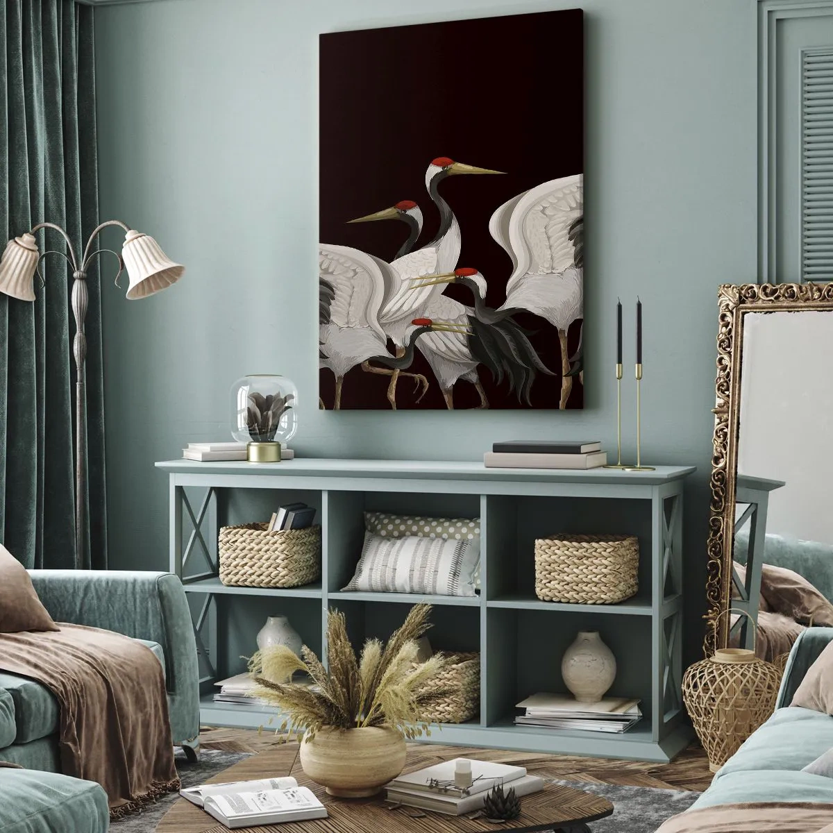 Bild auf Leinwand - Leinwandbild - Vogelsachen - 55x100 cm