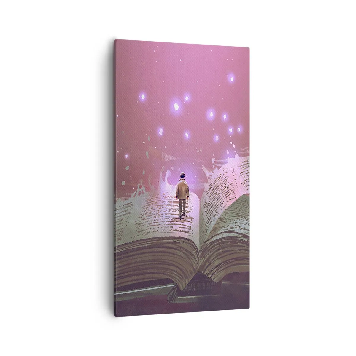 Bild auf Leinwand - Leinwandbild - Einladung in eine andere Welt - lesen Sie! - 55x100 cm