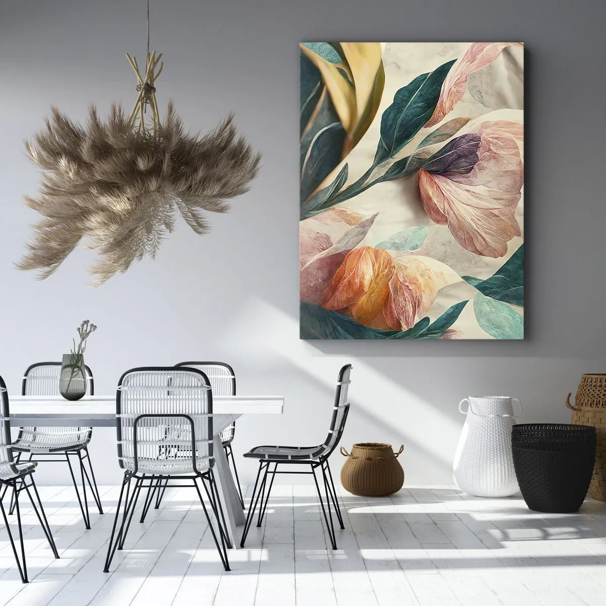 Bild auf Leinwand - Leinwandbild - Blumen der südlichen Inseln - 55x100 cm