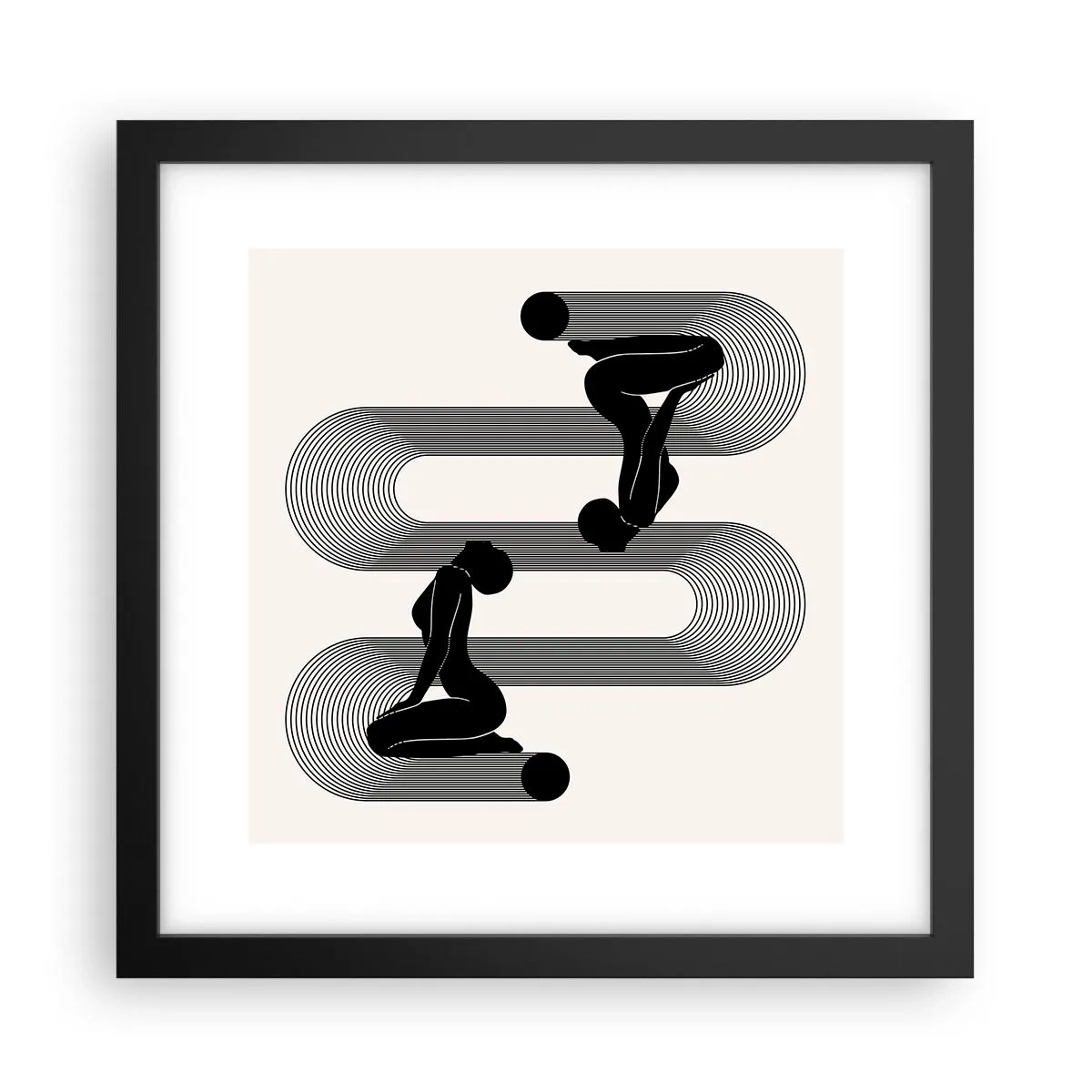 Poster in einem schwarzem Rahmen - Sinnliche Symmetrie - 30x30 cm