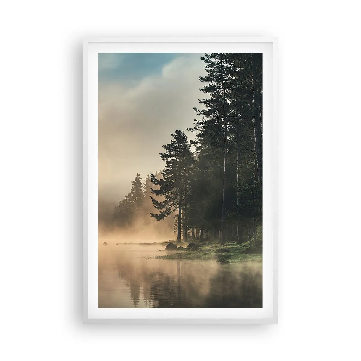 Poster in einem weißen Rahmen - Die Geburt des Tages - 61x91 cm