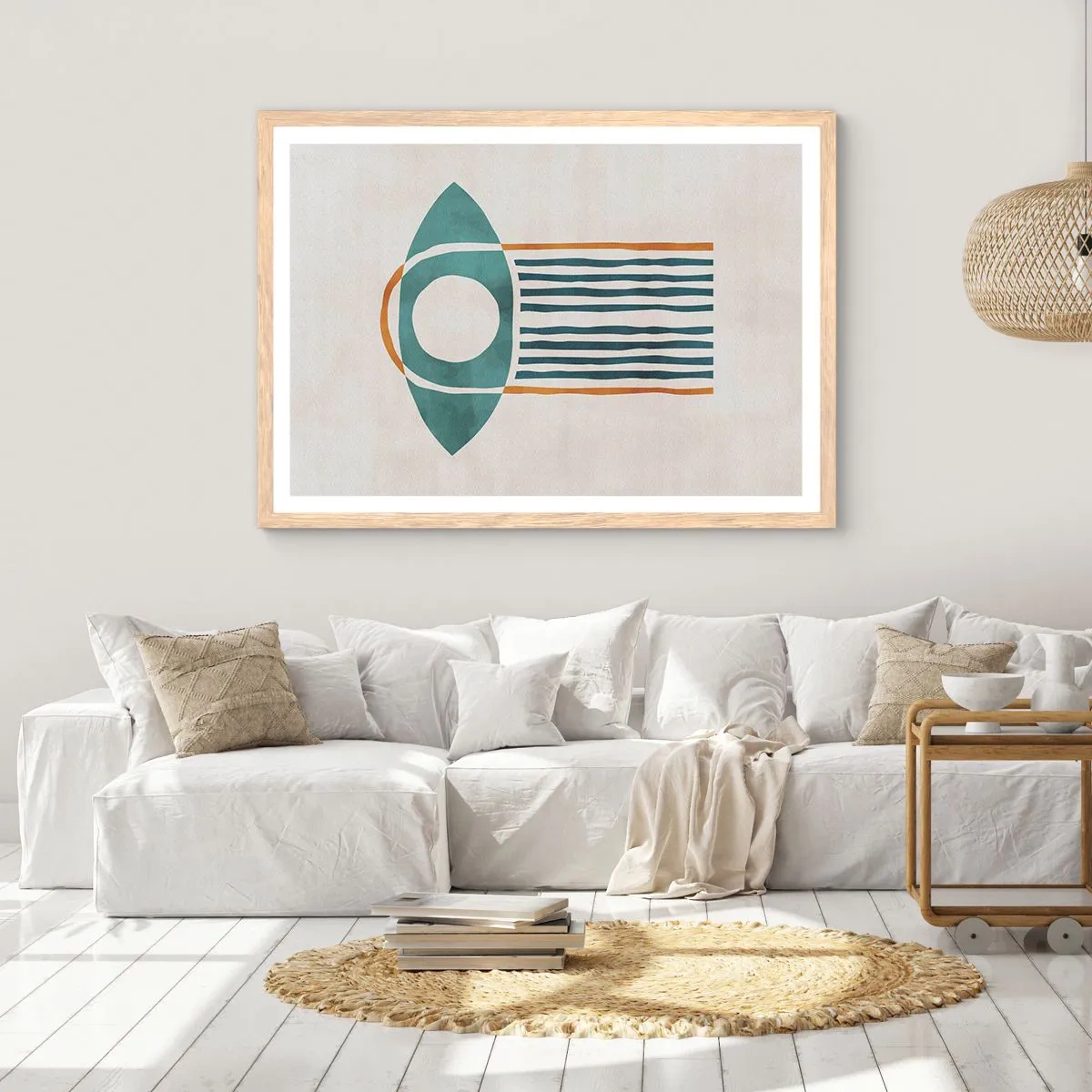 Poster in einem Rahmen aus heller Eiche - Zeichen und Rituale - 50x40 cm