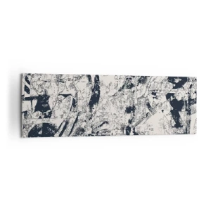 Bild auf Leinwand - Leinwandbild - Abstrakte Komposition in Schwarzweiß mit dynamischem Layout - 160x50cm - Durchdringung der Gegensätze - Moderne Wanddekoration für Wohnzimmer und Schlafzimmer ARTTOR