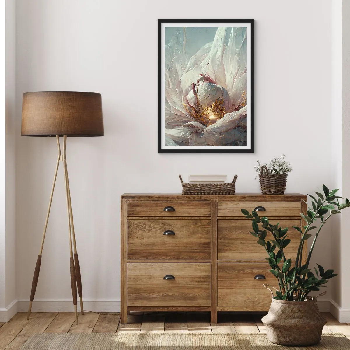 Poster in einem schwarzem Rahmen - Sie blüht alle hundert Jahre einmal - 30x40 cm