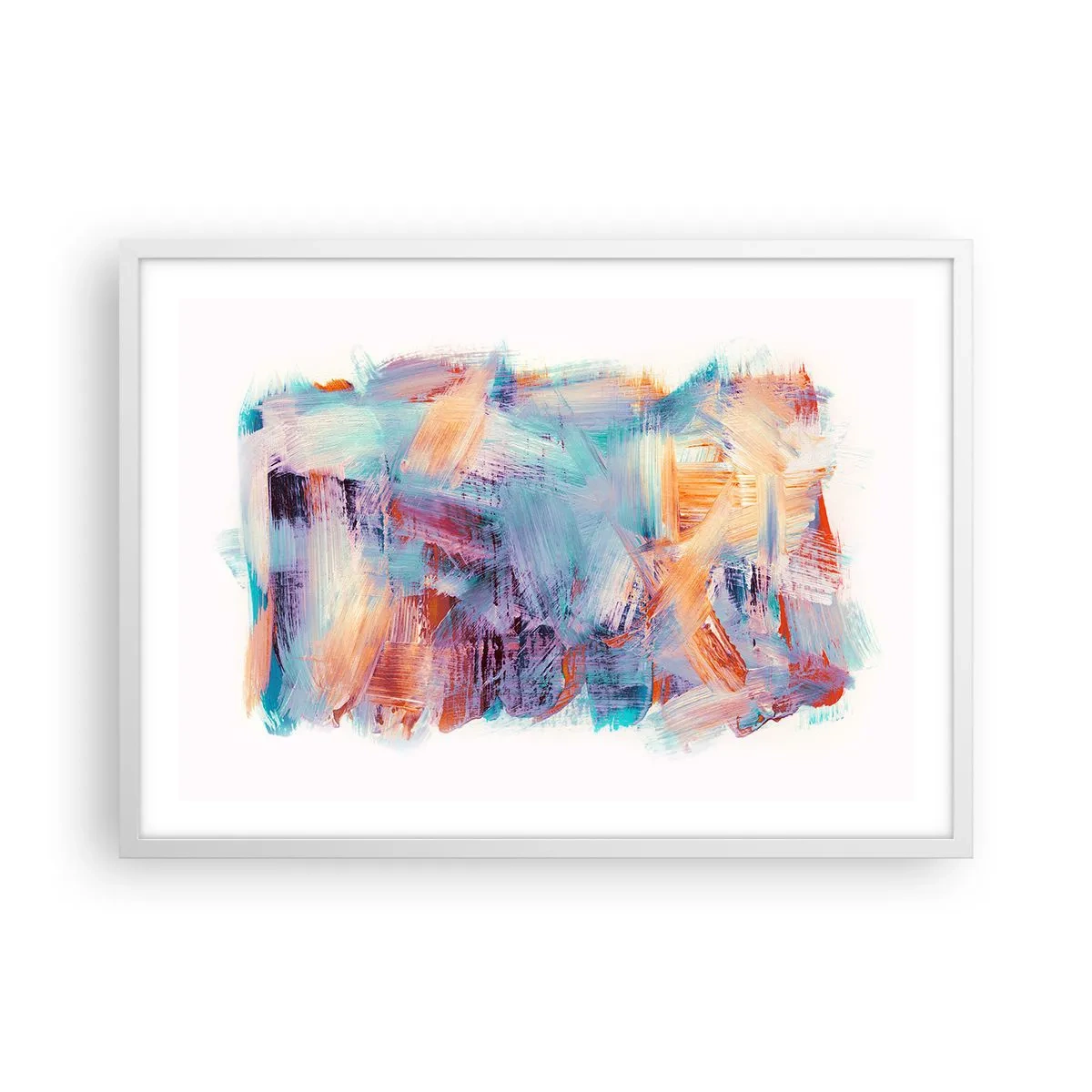 Poster in einem weißen Rahmen - Buntes Durcheinander - 70x50 cm