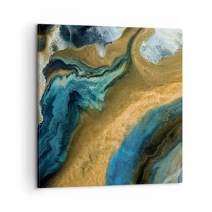 Bild auf Leinwand - Leinwandbild - Blau - Gelb - gegenseitige Beeinflussung - 50x50 cm