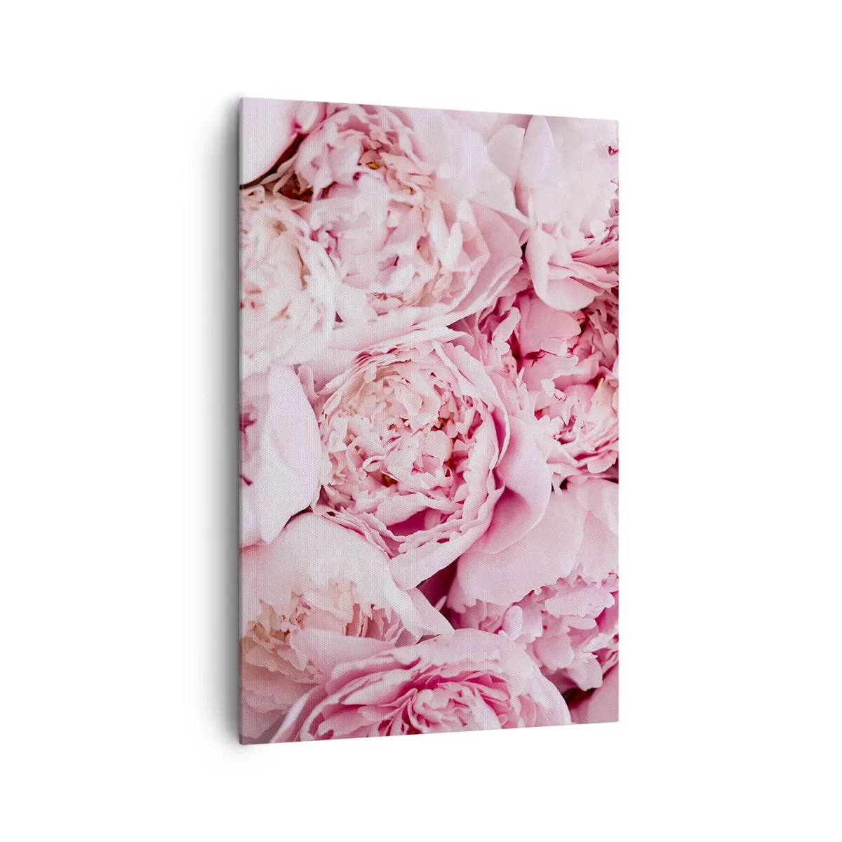 Bild auf Leinwand - Leinwandbild - Eine Nahaufnahme eines Straußes rosa Pfingstrosen - 80x120cm - Anschmiegsam und duftend - Moderne Wanddekoration für Wohnzimmer und Schlafzimmer ARTTOR