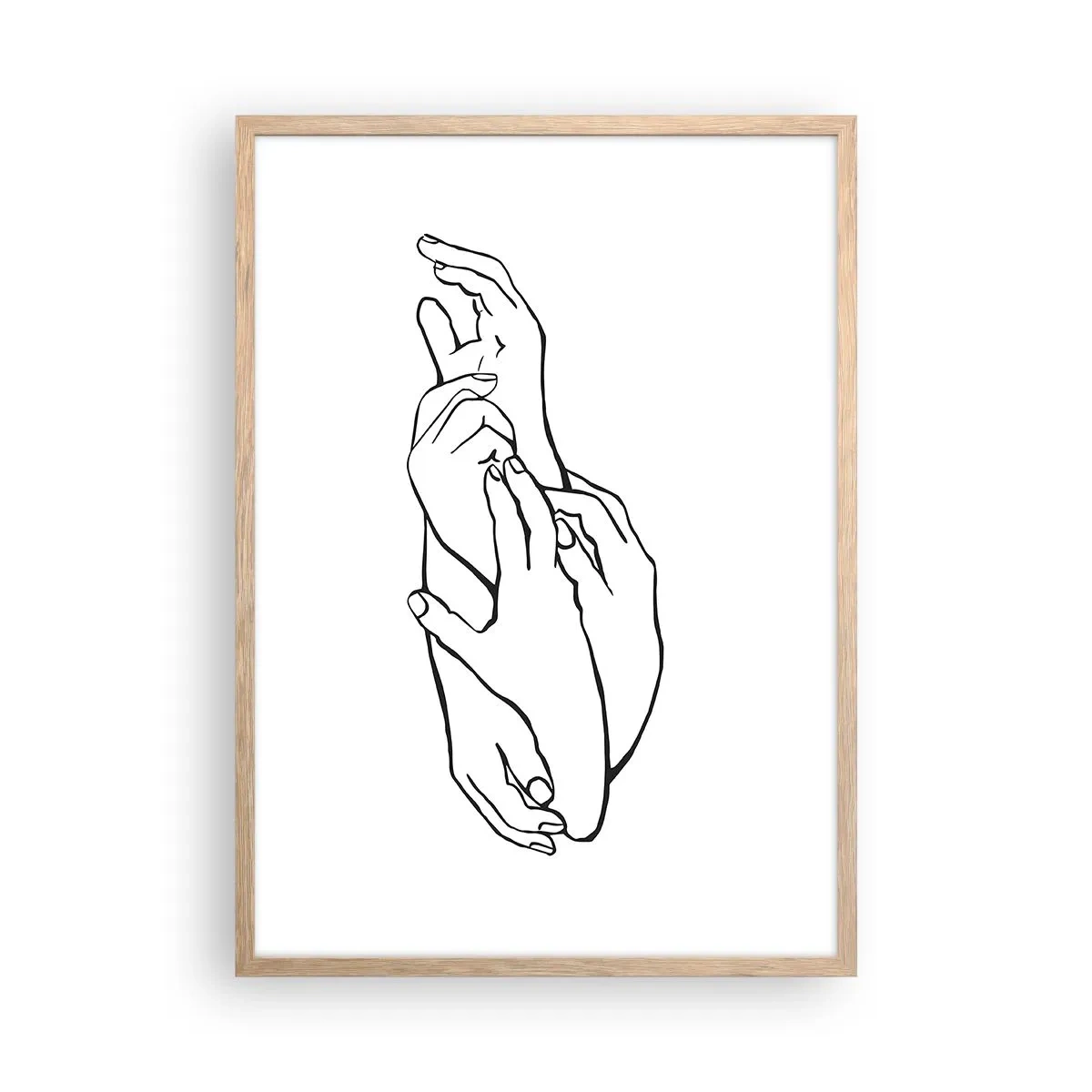 Poster in einem Rahmen aus heller Eiche - Gute Geste - 50x70 cm