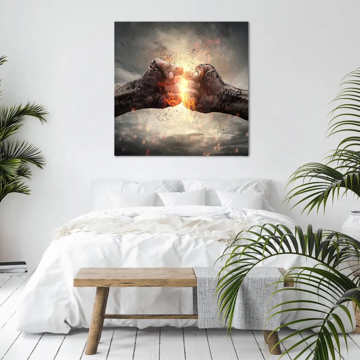 Bild auf Leinwand - Leinwandbild - Steh auf für einen Kampf - 30x30 cm