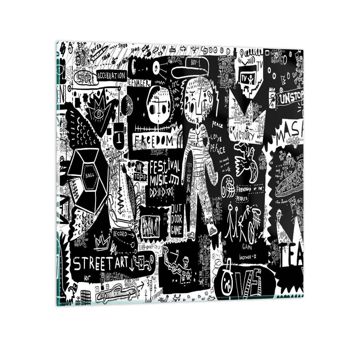 Glasbild - Bild auf glas - Spirituelle Jugend des Gesetzes und der Freude - 70x70 cm