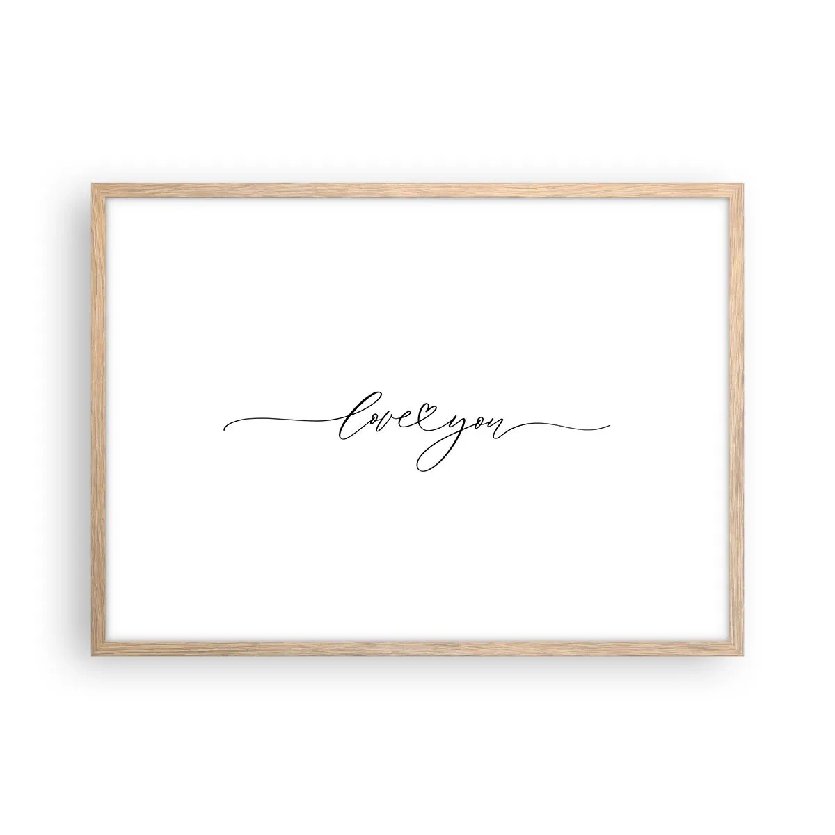 Poster in einem Rahmen aus heller Eiche - Schwarz auf weiß - 70x50 cm