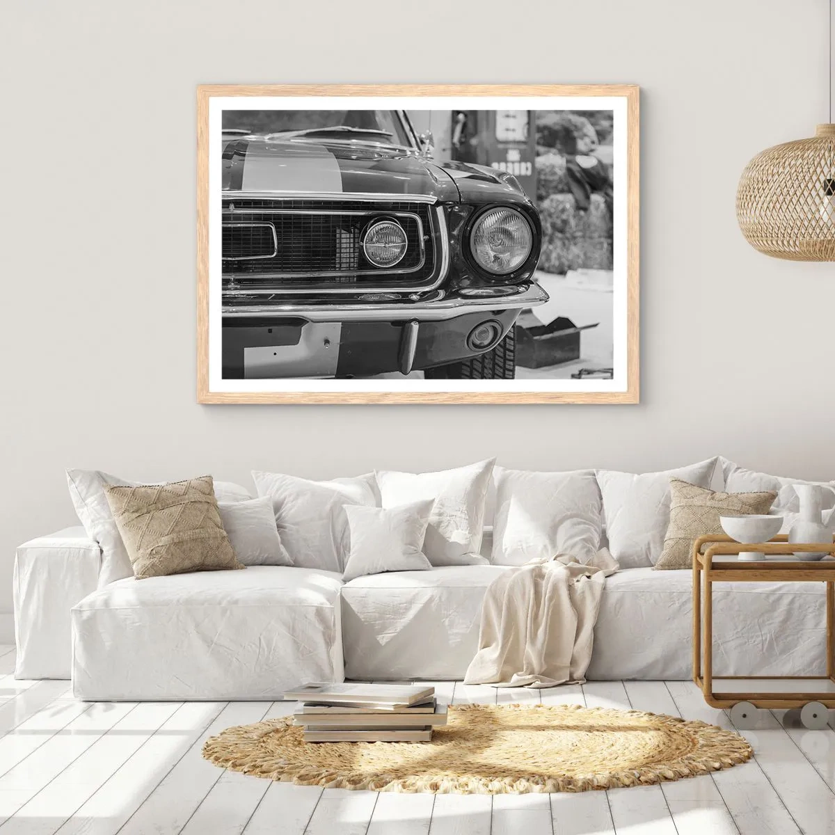 Poster in einem Rahmen aus heller Eiche - Wilder Ritt - 40x30 cm