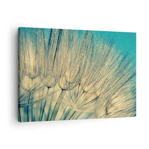 Bild auf Leinwand - Leinwandbild - Makrofotografie von Löwenzahn bei Tageslicht - 70x50cm - In Erwartung des Windes - Moderne Wanddekoration für Wohnzimmer und Schlafzimmer ARTTOR