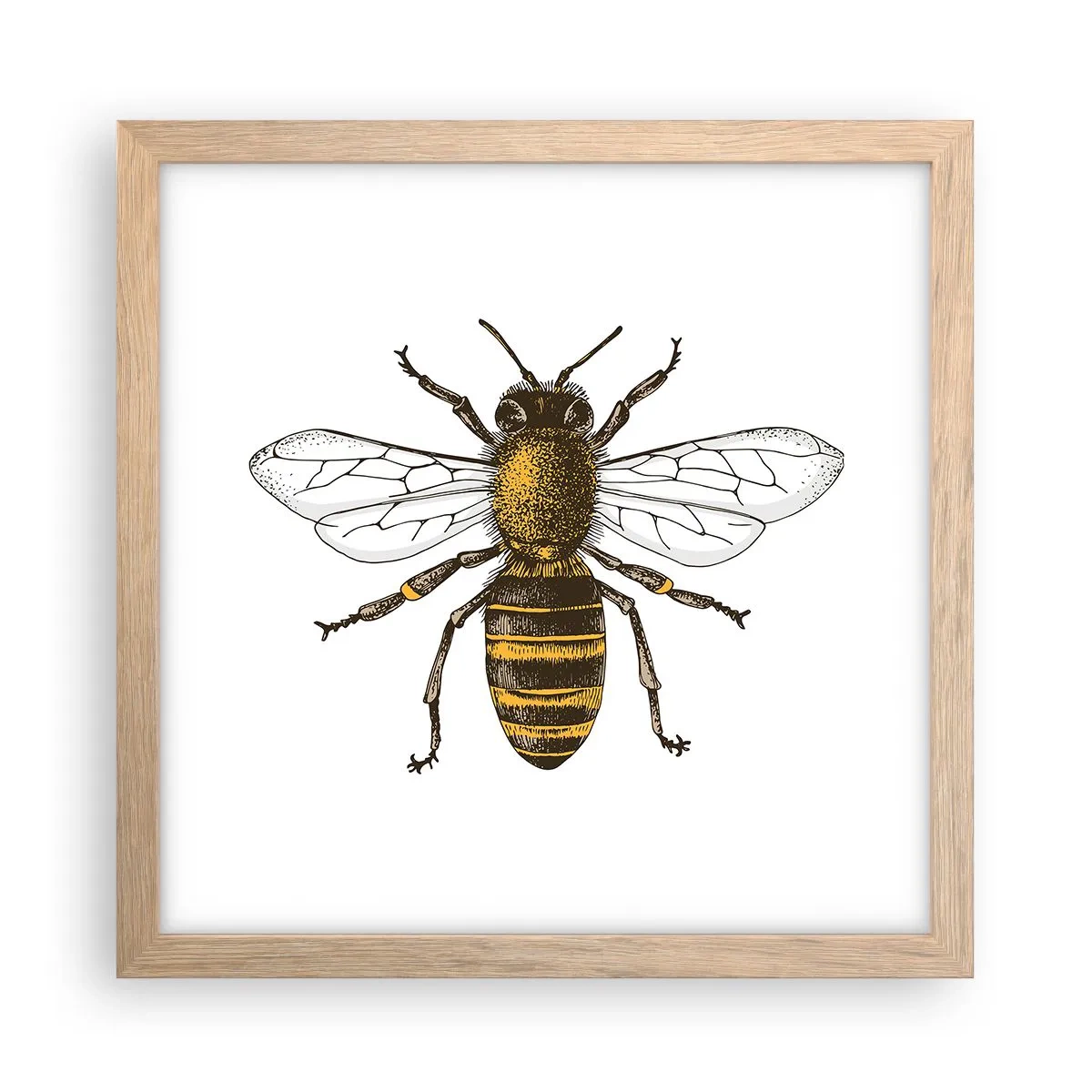 Poster in einem Rahmen aus heller Eiche - Schön und gut - 30x30 cm