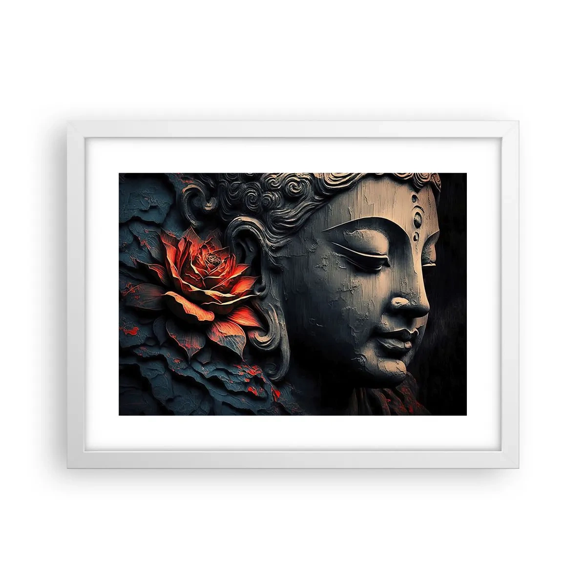 Poster in einem weißen Rahmen - Im Einklang mit der Welt - 40x30 cm