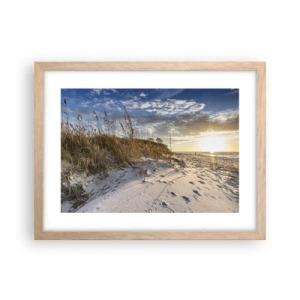 Poster in einem Rahmen aus heller Eiche - Einladung zu einem Spaziergang - 40x30 cm