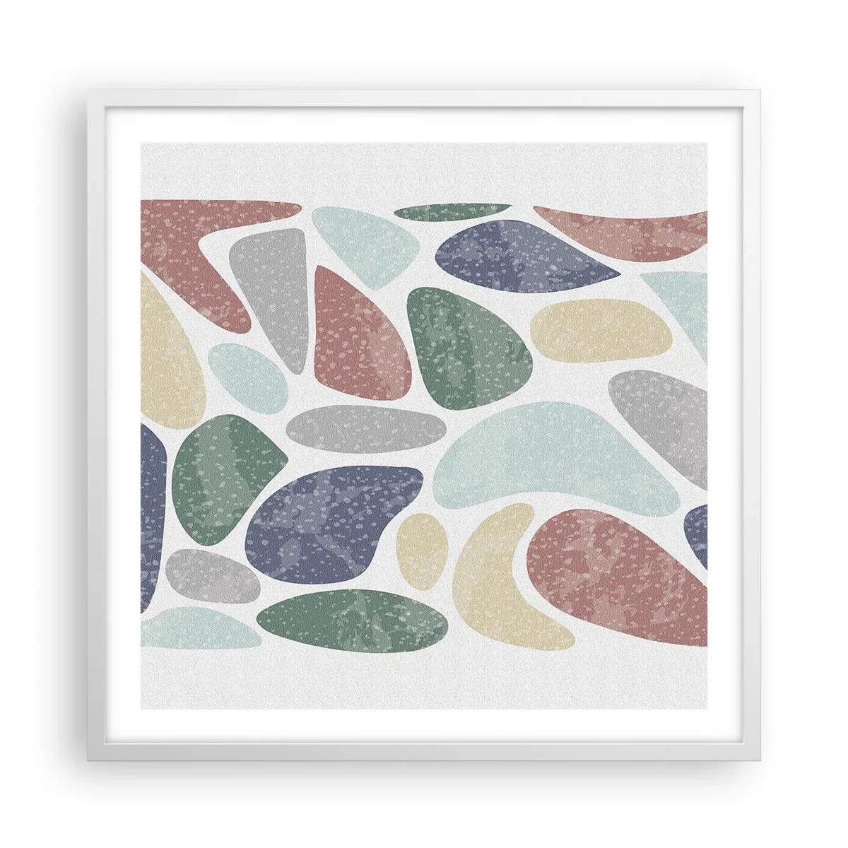 Poster in einem weißen Rahmen - Mosaik aus pulverförmigen Farben - 60x60 cm