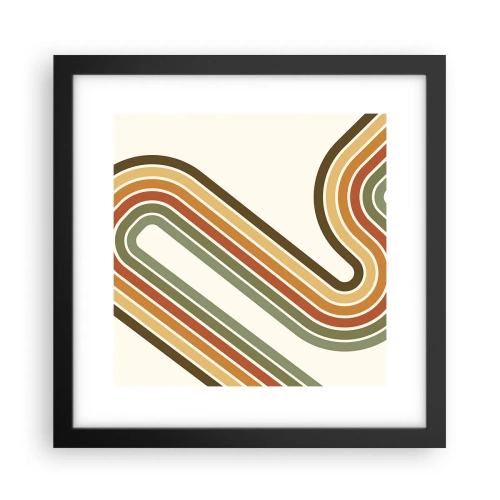 Poster in einem schwarzem Rahmen - Zickzack zum Ziel - 30x30 cm