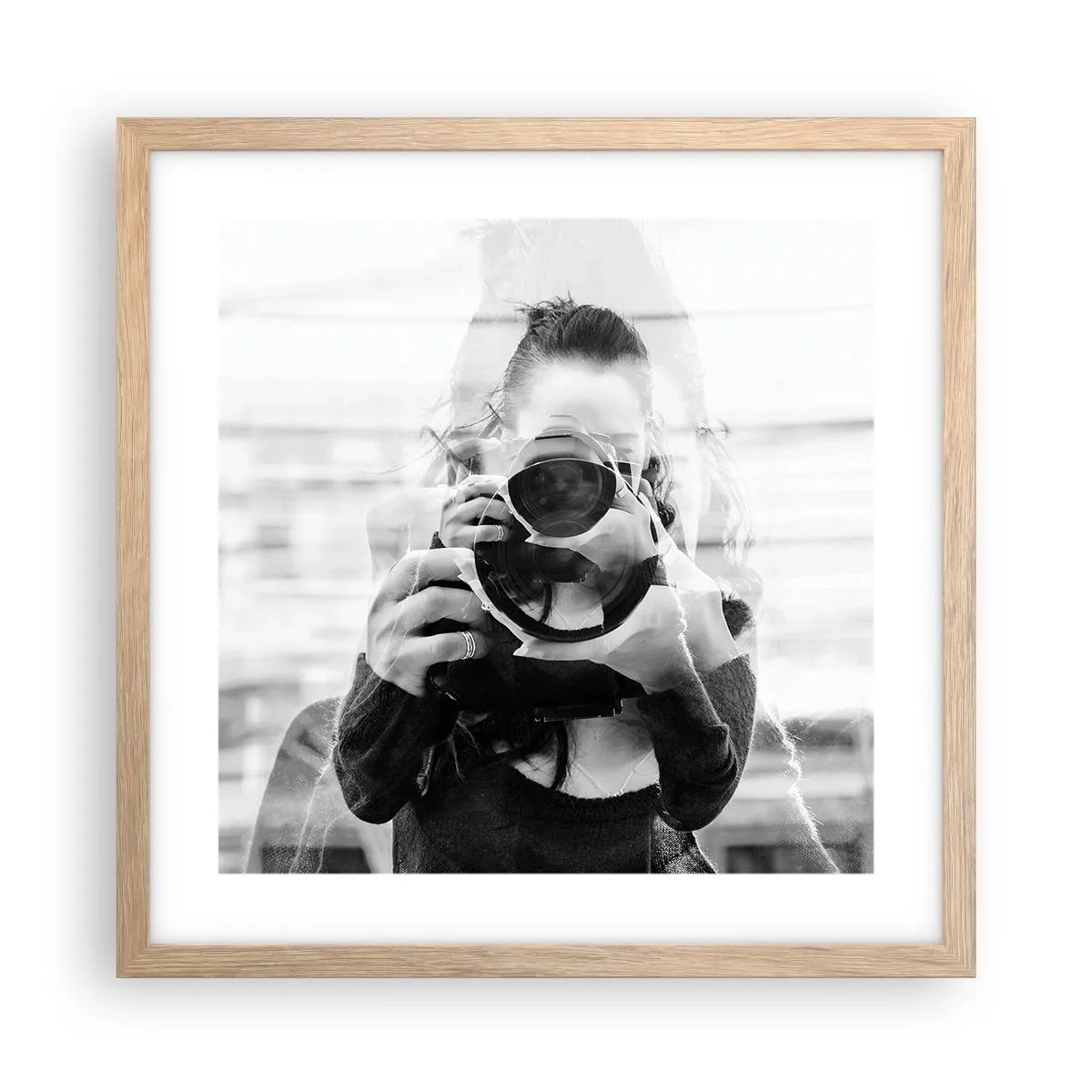 Poster in einem Rahmen aus heller Eiche - Schöpfer und Material - 40x40 cm