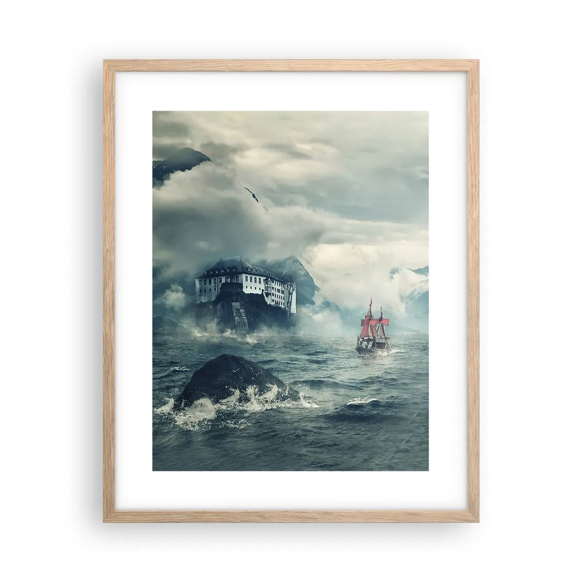 Poster in einem Rahmen aus heller Eiche - In magischen Gewässern - 40x50 cm