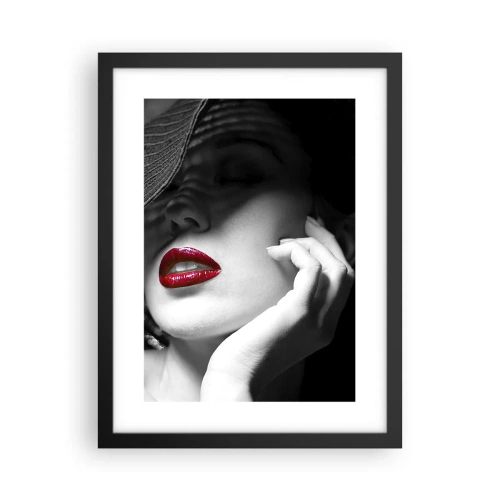 Poster in einem schwarzem Rahmen - Eine Studie in Scharlachrot - 30x40 cm