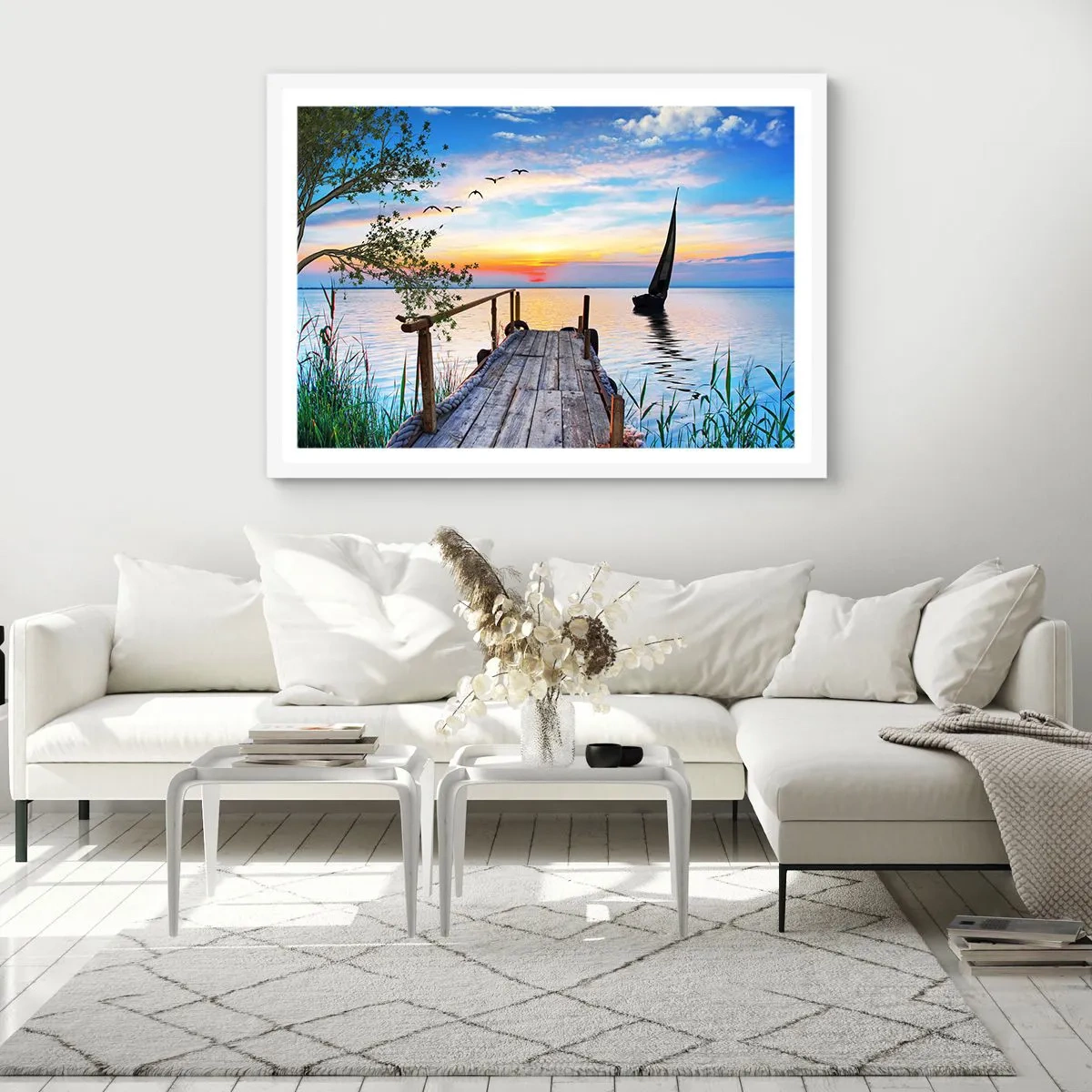 Poster in einem weißen Rahmen - Guten Abend - 100x70 cm