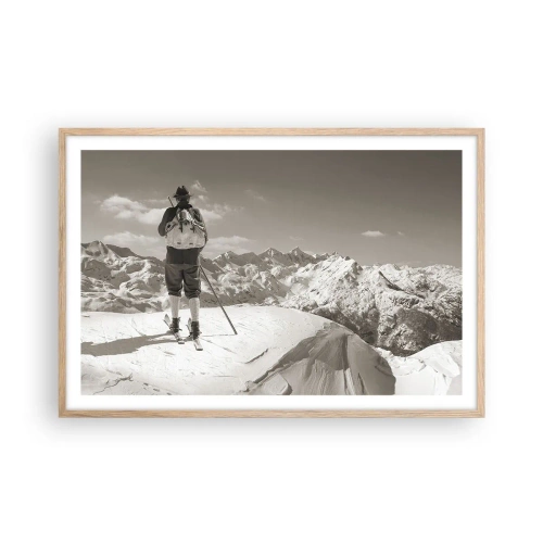 Poster in einem Rahmen aus heller Eiche - Und die Berge bleiben unverändert - 91x61 cm