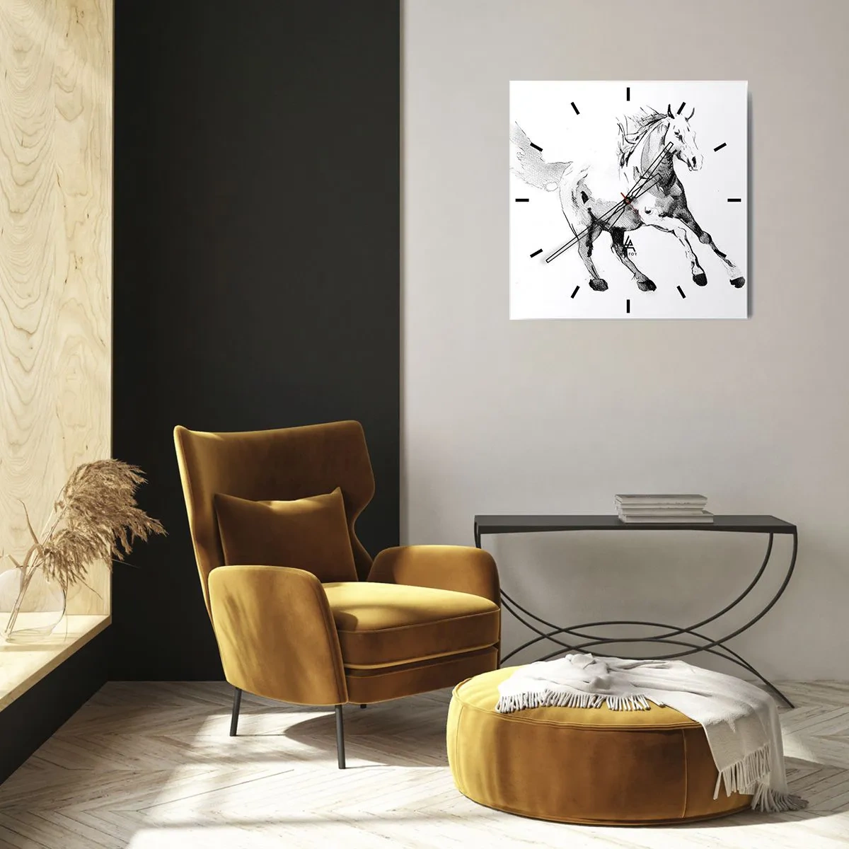 Wanduhr - Glasuhr - Ungezähmte Seele - 40x40 cm