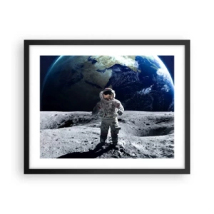 Poster in einem schwarzem Rahmen - Grüße vom Mond - 50x40 cm