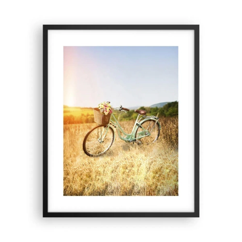 Poster in einem schwarzem Rahmen - Ich bleibe eine Weile hier - 40x50 cm