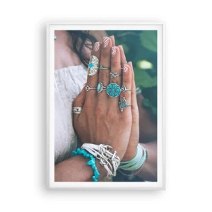 Poster in einem weißen Rahmen - Willkommen im Zentrum des Seins - 70x100 cm