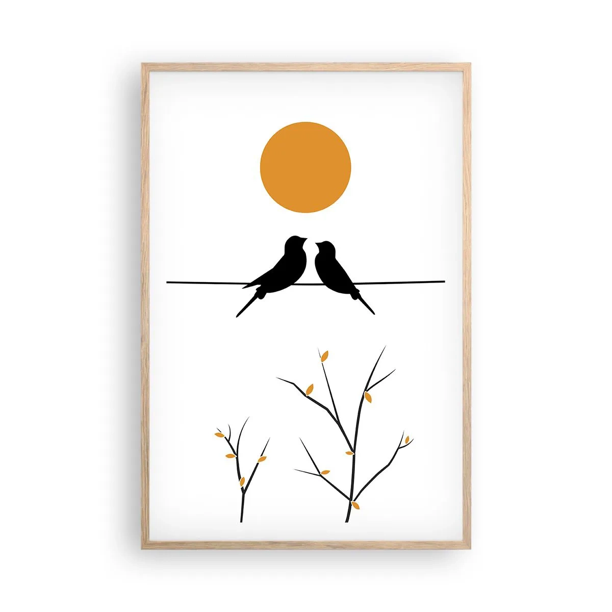 Poster in einem Rahmen aus heller Eiche - Abend der Nachtigallen - 61x91 cm