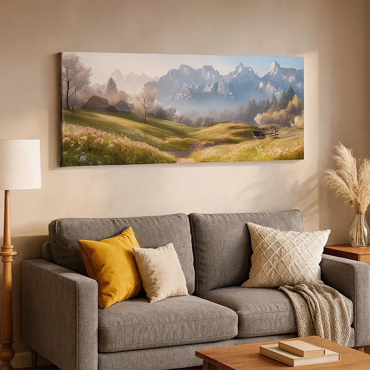 Bild auf Leinwand - Leinwandbild - Idyllisches Tal - 30x30 cm