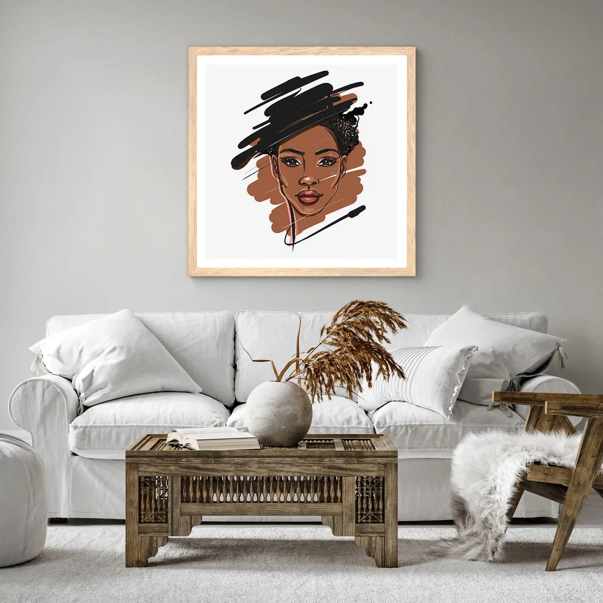 Poster in einem Rahmen aus heller Eiche - Süß wie Schokolade - 50x50 cm