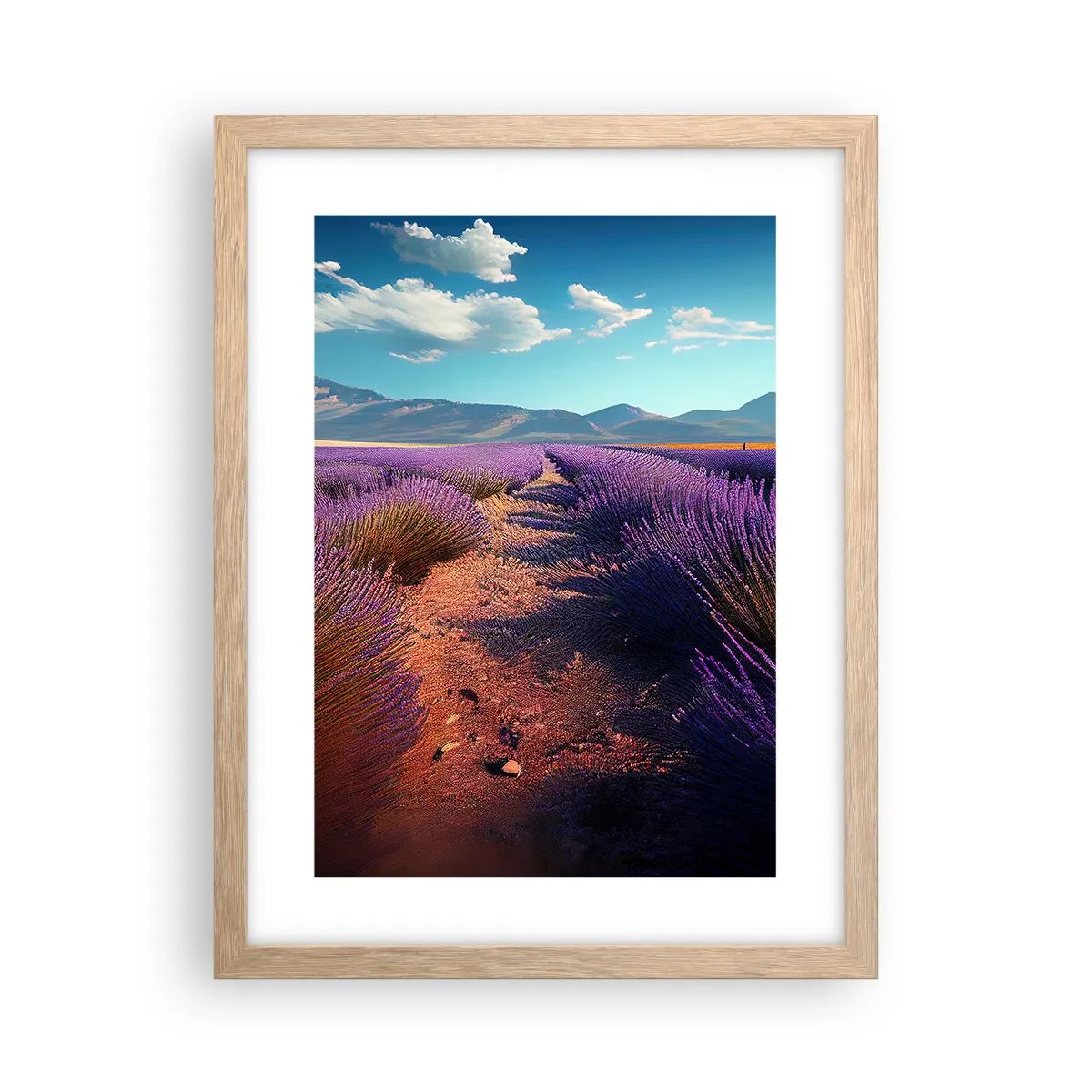 Poster in einem Rahmen aus heller Eiche - Duftende Felder - 30x40 cm