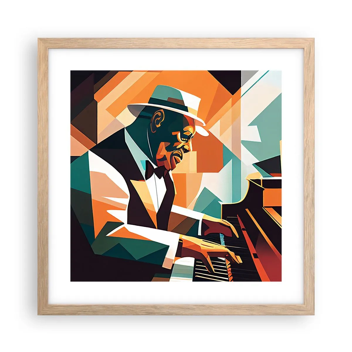 Poster in einem Rahmen aus heller Eiche - Alles vom Jazz - 40x40 cm