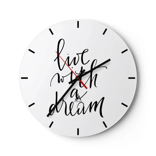 Wanduhr - Glasuhr - Minimalistischer Schriftzug in Schwarz auf weißem Hintergrund - 30x30cm - Na sicher - Moderne Wanddekoration für Wohnzimmer, Küche und Schlafzimmer ARTTOR