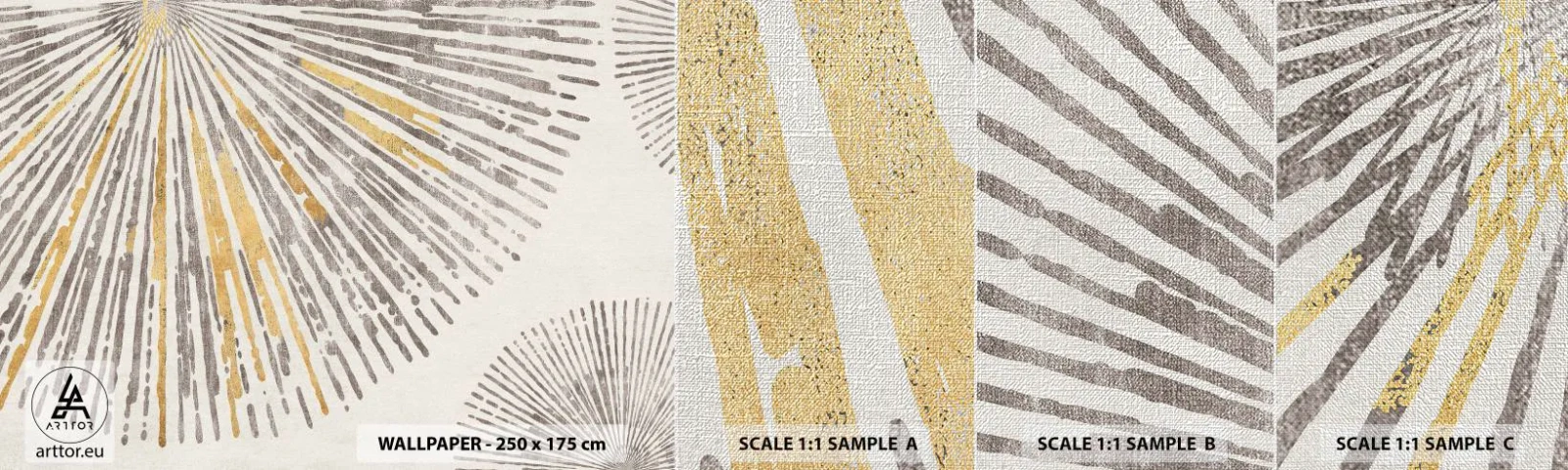 Fototapeten Muster Premium Canvas - Schönheit des Strahls - Minimalismus, Hell, Linien - 100x30 cm