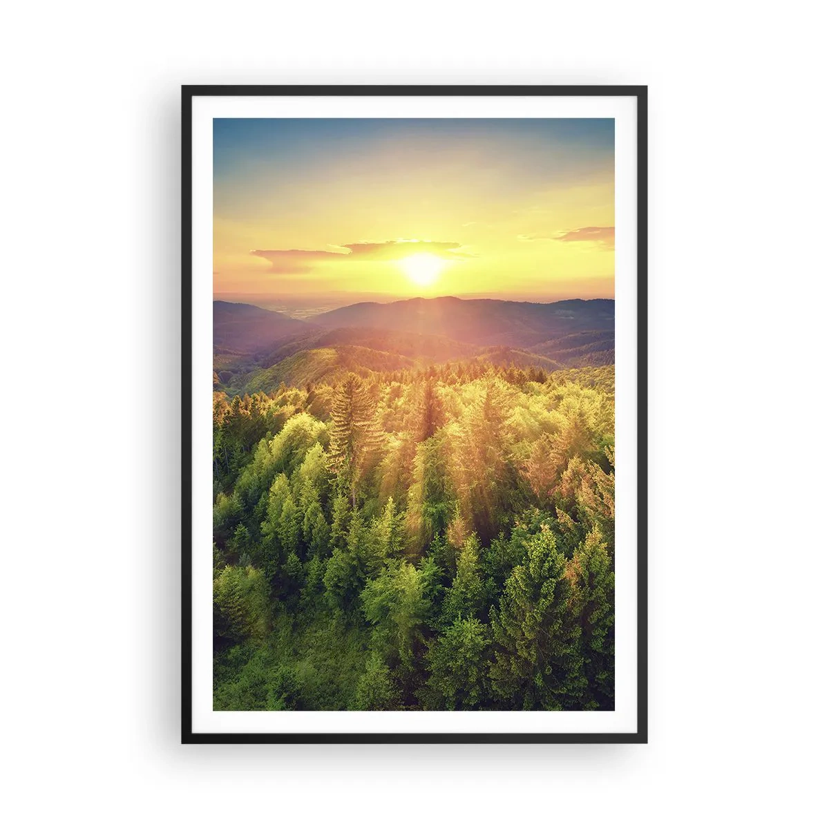 Poster in einem schwarzem Rahmen - Scheitelpunkte und Spitzen - 70x100 cm