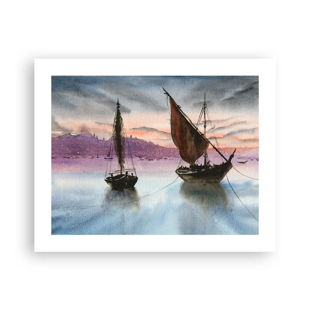Poster - Abend am Hafen - 50x40 cm