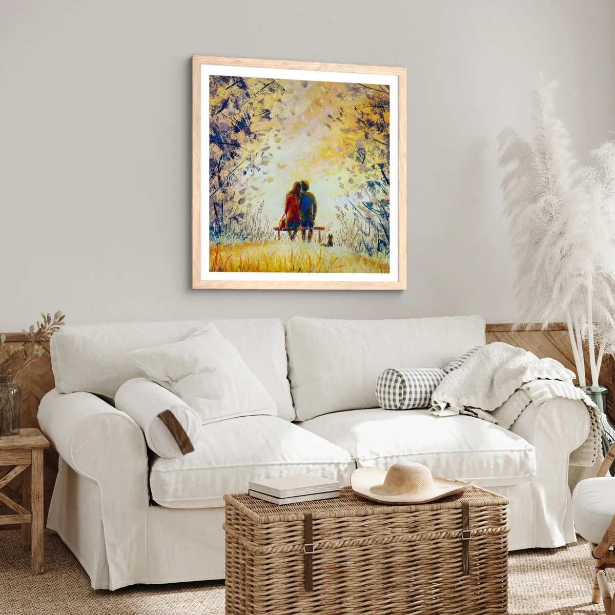 Poster in einem Rahmen aus heller Eiche - Magischer Augenblick - 50x50 cm