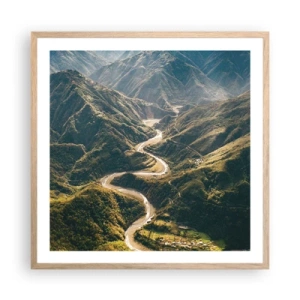 Poster in einem Rahmen aus heller Eiche - Direkt aus dem Herzen der Berge - 60x60 cm