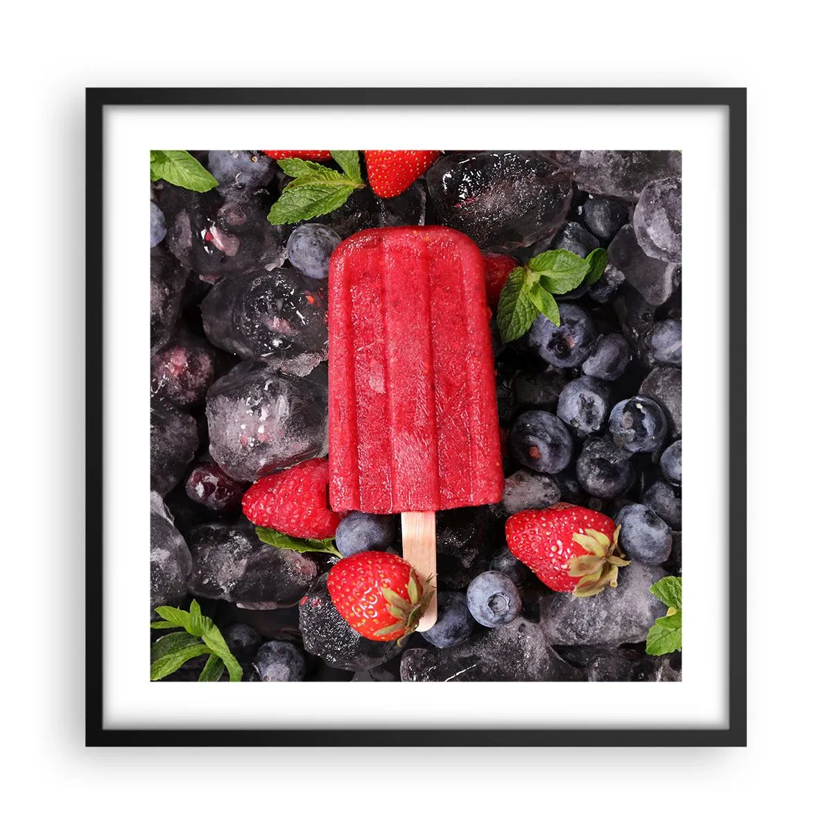 Poster in einem schwarzem Rahmen - So schmeckt der heiße Sommer - 50x50 cm