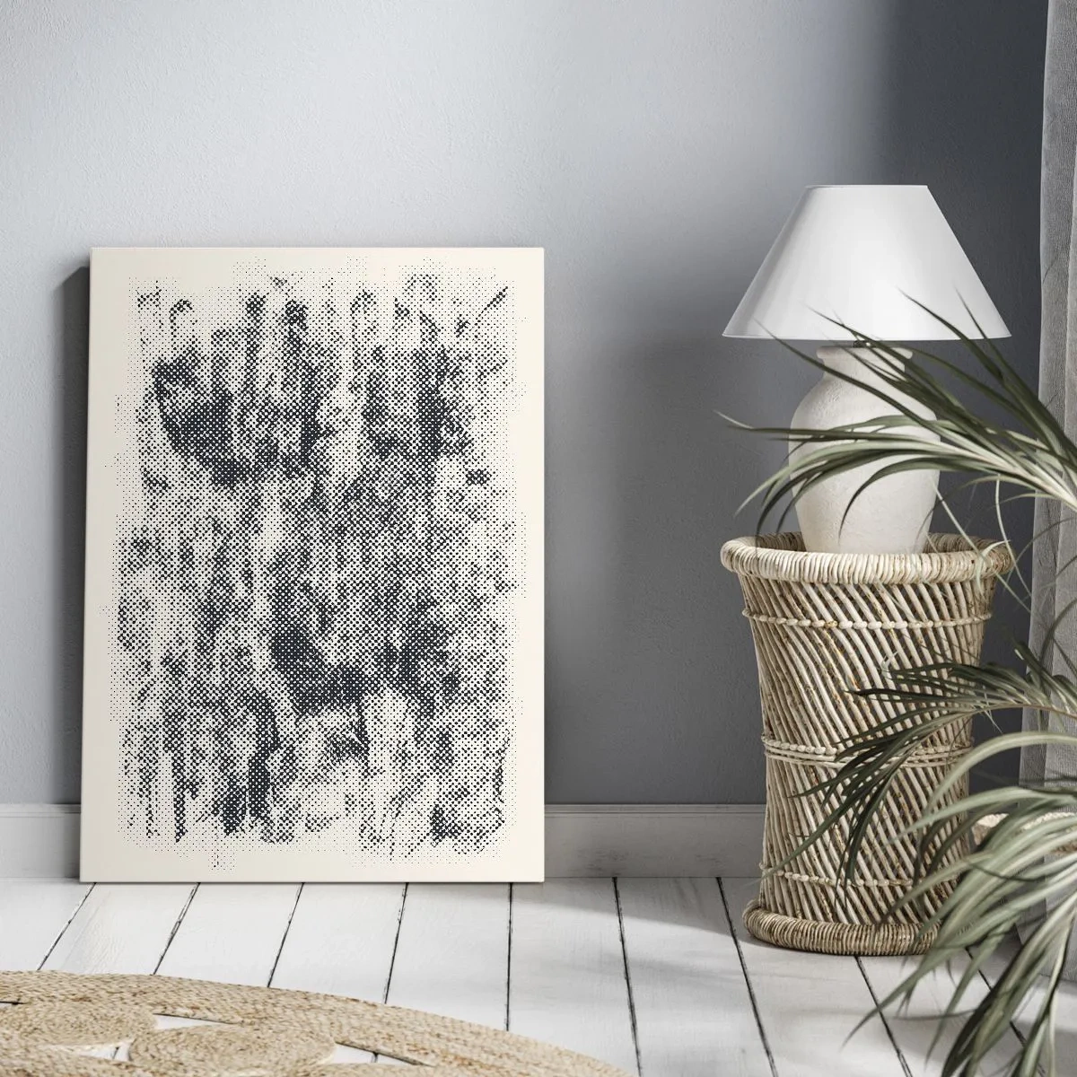 Bild auf Leinwand - Leinwandbild - Abstrakte neblige Komposition in Grautönen - 50x70cm - Nebelige Komposition - Moderne Wanddekoration für Wohnzimmer und Schlafzimmer ARTTOR