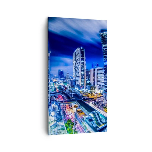 Bild auf Leinwand - Leinwandbild - Rhythmen der Nachtstadt - 45x80 cm